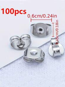 10/50/100pcs 4.5x6mm Stainless Steel Earring Plug Earring Stud Back Clasp Base Earring Universal Accessories