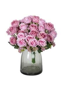 1/3 piezas Flores artificiales de seda, plantas falsas, decoración para el hogar, comedor, sala de estar, jardín exterior, regalos para el Día de la Madre, regalos de cumpleaños, regalos de temporada de graduación, temporada de bodas, el arte de insertar flores, accesorios de fotografía, otoño, primavera, jarrón, pared de flores, corona de flores, ramo de novia, decoración de boda, materiales DIY para corona de flores, materiales de decoración para fiesta de cumpleaños, accesorios de decoración del hogar, Día de San Valentín. - Rojo arena - Ver 2