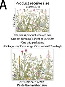 1pc Pink Flowers Green Plants And Blue Flowers Butterfly Bathroom Toilet Sticker Self-Adhesive, Removable Vinyl Waterproof Sticker, Bathroom Toilet Decorative Sticker, Toilet Lid Sticker, Bathroom Decoration Removable Sticker, Self-Adhesive Decal, Home Decor, Holiday Decorative Sticker, Birthday Graduation Gift Summer