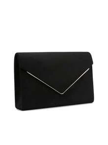 Envelope Design Party/Wedding Clutch Bag For Women, With Detachable Chain Strap, Fashion Handbag - Black - View 3