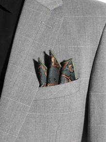 1pc Men's Paisley Pattern Handkerchief Necktie, Fashionable Accessory For Daily, Holiday, Travel, Work Outfit