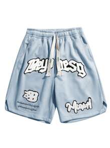 Pantaloncini casual estivi ricamati da uomo, pantaloncini bermuda sportivi versatili