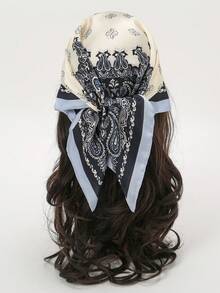 1pc Bandana Paisley Retro Pattern Headscarf Neckerchief Square Scarf - Multicolor - View 8