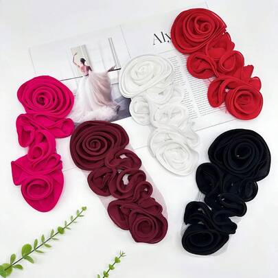 Handmade Tulle 3D Floral Lace Brooch, Clothing Decor DIY, Wedding Dress Accessory