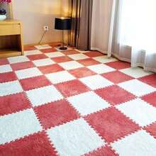6/12 szt. zmywalnych pluszowych mat układanek, dywan do sypialni, pokoju w akademiku, salonu, kuchni, łazienki