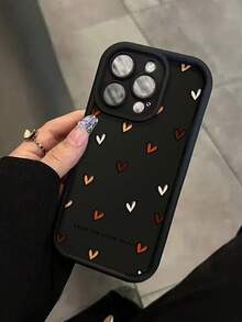 Heart-Shaped Crossbody Bag, Colorful Engraved Pattern Black Thick Minimalist Shockproof Thick Phone Case With Print Compatible With IPhone 16, Compatible With IPhone 16 Pro Max, Compatible With IPhone 16 Pro, Compatible With IPhone 16, Compatible With IPhone 16 Plus, Compatible With Galaxy S25 Ultra, Compatible With Galaxy S25, Compatible With Galaxy S25+, Compatible With IPhone 15 XR/7/8, Compatible With IPhone 15 Pro Max Waterproof Anti-Fall Scratch Resistant,International Version, Not The Domestic Version - Multicolor - View 4