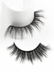 14 Pairs CC Curl Natural Cross Full False Eyelashes,Thick Curling Fluffy Eyelashes For Party Use Manga Eyelashes, Travel Essentials - 黑色 - 查看 9