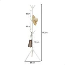 KONTUZ Clothes Organizer Rack With 9 Hooks, Floor Coat Rack, Portable Floor Coat Rack With Unique Design, For Bedroom Or Home Decoration. - 白色 - 查看 3