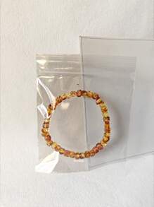 Natural Baltic Amber Square Beaded Bracelet Vintage Gemstone Accessorized Of Maillard Color Fashion Stylish Look Perfect Gift For Her Anniversary Birthday Mother's Day