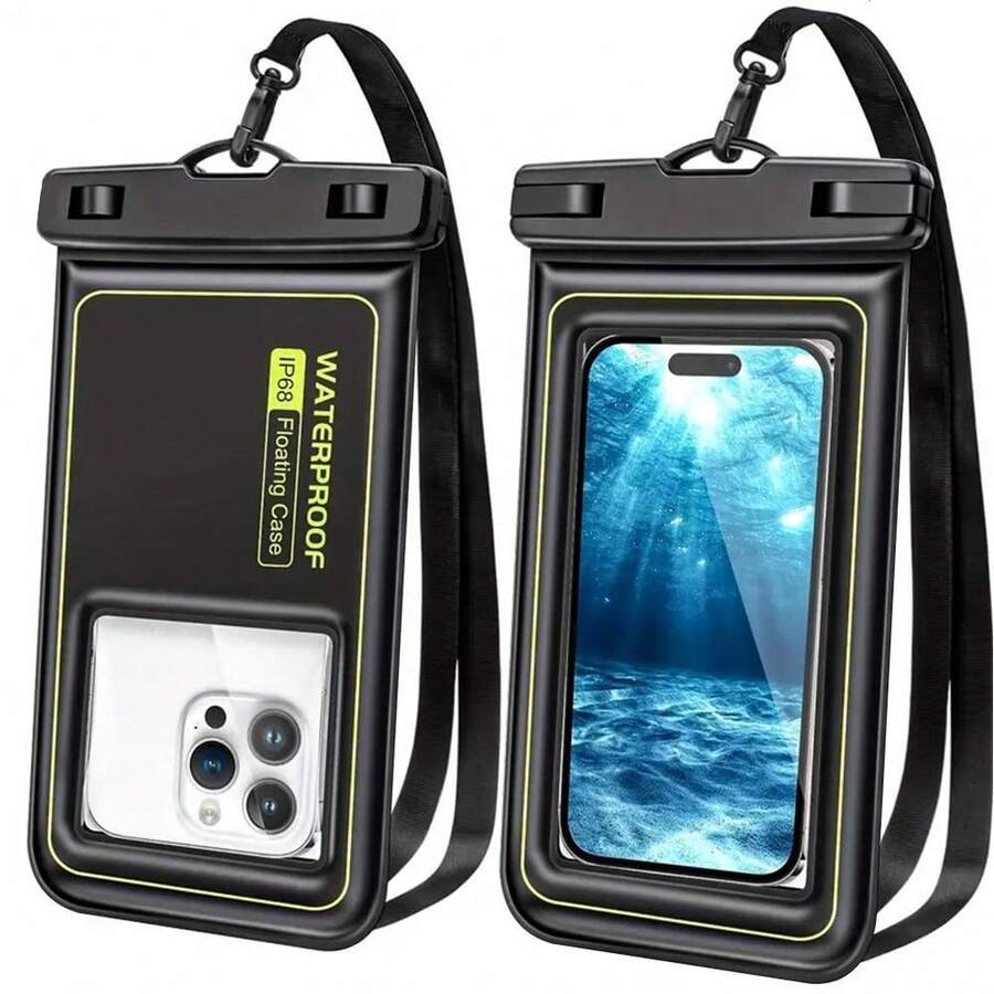 1Pc Bubble Float Waterproof Phone Case With Detachable Strap Ultra Thin Phone Protection Bag Touch Screen Swim Waterproof Pouch - Multicolor - View 1