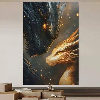 1/4pcs, The Fourth Wing Mural Of Taen And Andana, Printed Poster Mural, Suitable For Home, Office, Bedroom, Living Room, Study, Bathroom, Bar, Wall Arts And Home Decoration, Is An Ideal Holiday Gift