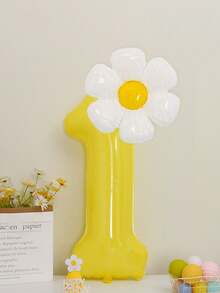 40 英寸雏菊花数字气球，非常适合生日派对、周年庆典和户外活动装饰 - 充满活力的派对用品 - 黃色 - 查看 5
