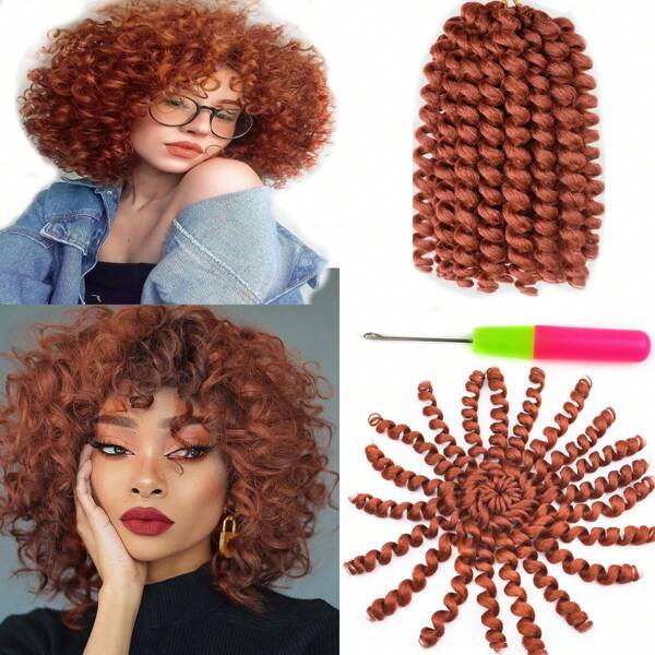 3 pièces Tresses Crochet à Boucles Surdimensionnées Jamaïcaines Préformées en Cheveux Synthétiques Ondulés Ombrés, 36 Racines, 20 cm de Long