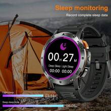 GUHUAVMI 智能手表（接听/通话），1.53 英寸圆形全触控屏，男士智能手表，健身追踪器，无线通话，LED 手电筒，音乐控制，消息推送，多种运动模式，防水/睡眠监测，计步器，兼容安卓和 iOS 系统 - 彩色 - 查看 10