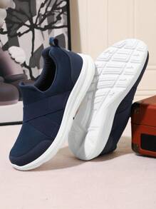 1 par de zapatillas de unicolor transpirables y ligeras tipo slip-on, apropiadas para uso en interiores, exteriores y oficina, para todas las estaciones, unisex