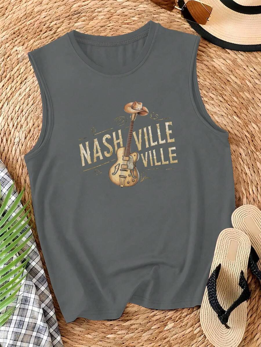 Guitar Nashville Women's Casual Vest - Grey - View 1