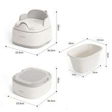 Bebamour Travel Potty For Toddlers, Foldable Toilet Seat For Children, Portable Potty Training, Car Potty With 32 Pieces Potty Liners, Handbag Carry Portty Outdoors, Gray