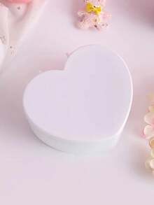 1pc Pink Heart Shaped Jewelry Storage Box, Trinket Desktop Organizer Box, Star & Heart Dual Layer Storage Box Organizer Storage Box Travel Gifts - Multicolor - View 8