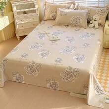 3pcs/Set Soft & Skin-Friendly Printed Thicken Bedsheet Set, Modern Rectangle Fashionable Minimalist Design, Fits Double Bed, Multiple Sizes, Suitable For Bedroom, All Seasons
