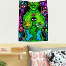 1pc Portrait Of Nature Scenery Hanging Tapestry, Polyester Decorative Wall Hanging For Living Room, Bedroom, Office, Dorm, Party, Kitchen - Comes With 3 Wall Nails And 2 Clips