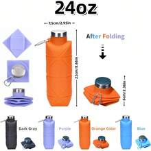 700毫升大容量可折叠水瓶，户外创意硅胶便携水壶，运动水瓶，菱形可折叠水瓶，适合旅行、运动、野餐和上学使用