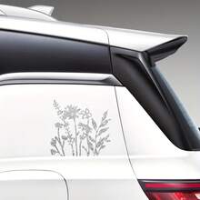 1 件闪光花卉乙烯基贴花贴纸，自粘闪光花卉设计，适用于汽车、家居、窗户、笔记本电脑、行李箱 - 卡通植物主题，不对称形状，一次性，多表面安装（塑料/玻璃/金属/陶瓷），耀眼的水钻装饰，非常适合汽车和个人配饰装饰 - 均碼 - 查看 8