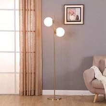Brightech Sphere Mid-Century (Includes LED Light Bulbs) Tree Floor Lamp Antiqued Brass: Mid-Century Design, Dual Globe, Alexa Compatible - 1 - View 9