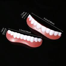 1 Pair Of Upper And Lower Dental Stickers For Both Men And Women. New Upgraded Dental Decoration Suitable For All Friends With Missing Teeth For Daily Or Party Use. Dental Decoration Has A Perfect Smile And Is A Gift For Friends/Mothers - Boxed Tooth Stickers - View 5