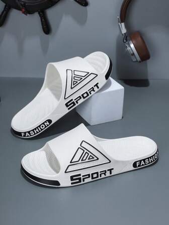 Men's Thick Sole Comfortable Slip-On Slippers, Summer Outdoor/Indoor House Bathroom Non-Slip Sandals