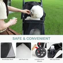 OLIXIS 3-Wheel Pet Stroller For Small & Medium Dogs/Cats