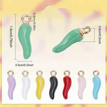 [Quantità] Pezzi Vividi Pendenti Multicolore 3D a Forma di Peperoncino Rosso, Adatti per Realizzare Orecchini, Collane, Bracciali e Portachiavi - Accessori per la Realizzazione di Gioielli in Stile Piccante