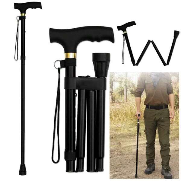Cane Walking Stick Adjustable Folding Walking Aluminum Collapsible Travel Hiking
