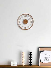 1 pieza Reloj de levitación transparente minimalista, diseño de puntero de hoja creativo, textura de madera, silencioso sin tictac, adecuado para sala de estar, dormitorio, cocina, oficina y decoración festiva. Reloj decorativo para habitación, reloj decorativo de pared, decoración de dormitorio, decoración de dormitorio universitario, decoración del hogar de vuelta a la escuela - 30 cm/12 pulgadas - Ver 7