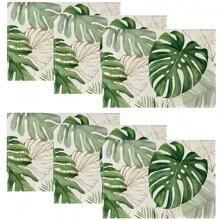 1/4/6/8/12 Pcs Linen Dining Table Placemats, Washable Ocean Seashell Printed Table Mats, Surface Protective Pads, Indoor Outdoor Dining Table Decor, Suitable For Holiday Parties & Kitchen