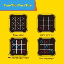 Appareil de jeu 4 en 1 Tic Tac Toe portable, jouet de voyage, jouet à doigts éducatif, convenant aux enfants, aux adolescents et aux adultes, parfait pour les réunions familiales et les rencontres entre amis (piles 3AAA non incluses)