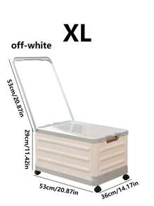 1pc Foldable Book Box With Wheels, Storage Box For Student Classrooms, Trolley Organizer Box For Dormitories, Book And Miscellaneous Storage Box