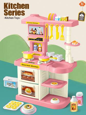 Kids Kitchen Pretend Play Toys - Mini Kitchenware Set Include Cup, Tableware, Milk, Cooking Accessories For Children, Suitable For Girls & Boys, Comes With Certification
