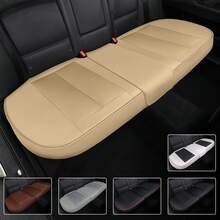 1Pcs Back Seat Covers, Rear Seat Cushions, Adjustable Auto Bench Protector With Breathable PU Leather And Non-Slip Bottom Universal For 4 Season - 米色 - 查看 1