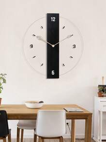 1 Pieza, Reloj de pared de acrílico transparente, reloj de pared con puntero de grano de madera moderna y hoja, diseño personalizado, mecanismo de reloj silencioso sin sonido de tic tac, adecuado para sala de estar, dormitorio, decoración del hogar, cocina, decoración de oficina. Un regalo de vacaciones para amigos. Reloj de pared