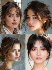 女士合成刘海假发，自然侧刘海蓬松，可添加发片刘海 - 彩色 - 查看 8