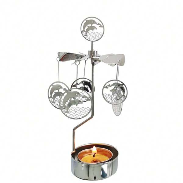 Custom Metal Tealight Holder Spinning Carousel Candle Holder Rotary Candle Holder For Home Decoration Small Gift