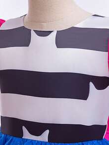 Toddler Girls Cat Dollhouse Costumes For Kids Halloween Carnival Cosplay Dress+Headband 2pcs Outfits Children Fancy Birthday Party Dress UP Gift - Blue - View 5