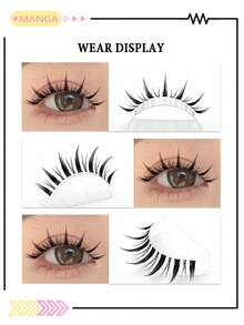 Asiteo 5 Pairs Cartoon Doll Style False Eyelashes, Thin Transparent Lash Stems, Made In Europe & US, Natural & Thick, Excellent For Photography. False Eyelashes