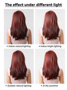 Wine Red Wigs For Women, Long Layered Hair Wigs With Bangs Heat Resistant Synthetic Fiber Wigs For Daily Party Cosplay Music Festival Fashion Wigs - 酒紅色 - 查看 8