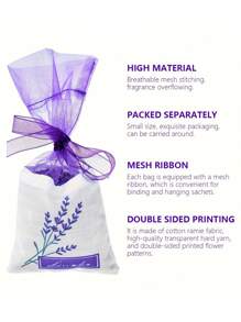 10/20/30/50 Pcs, Lavender Scented Sachet Empty Bag, Lavender Linen Bag, Fabric Freshener Empty Bag, Mesh Fabric Organza Gauze Bag, Wardrobe Aromatherapy Bag - For Dried Flowers Or Aromatherapy, Candy Gift Bag, Purple Mesh Drawstring With Ribbon, Hanging Closet Freshener, Long Lasting Closet Scent, Wardrobe Or Drawer Freshener.