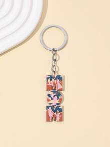 Mother's Day DIY Handmade New Key Chain, 1 Piece MOM Sunflower Leopard Print Heart Wooden Tag Key Chain Pendant, Creative Gift, English Letter Wooden Keychain, Holiday Gift, Handmade DIY, Suitable For Daily Use, Mother's Day Gift For Mom Car Accessories Bag Charm