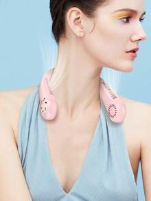 免提颈扇 - 三速 USB 可充电可穿戴风扇，1200mAh 便携式个人冷却器，适用于户外/运动/办公室，超静音 <40dB 运行，是通勤者/运动员/老年人的时尚夏季礼物，非常适合父亲节和夏季旅行、母亲节礼物、生日礼物 - 彩色 - 查看 1