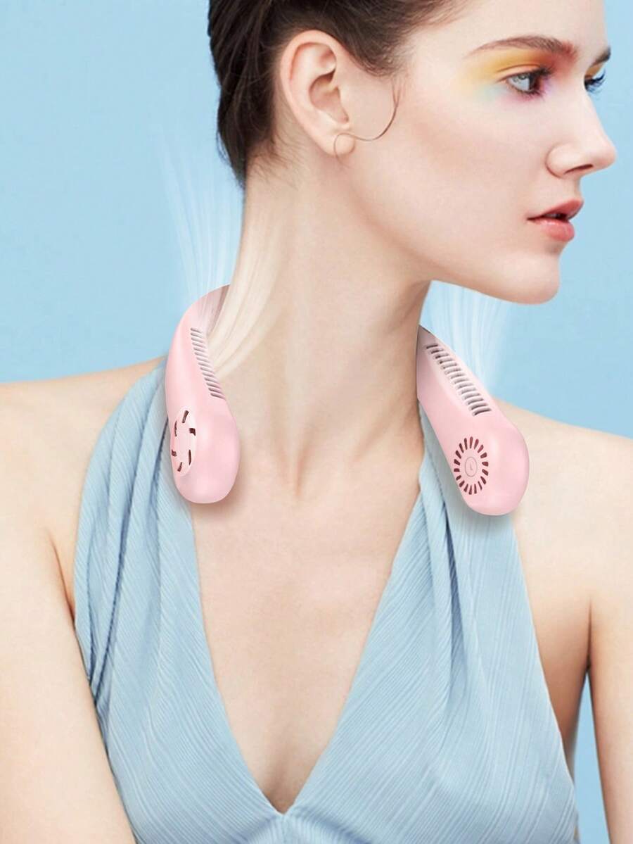 免提颈扇 - 三速 USB 可充电可穿戴风扇，1200mAh 便携式个人冷却器，适用于户外/运动/办公室，超静音 <40dB 运行，是通勤者/运动员/老年人的时尚夏季礼物，非常适合父亲节和夏季旅行、母亲节礼物、生日礼物 - 彩色 - 查看 1