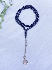 1 pieza Pulsera árabe Tasbih de 33 cuentas ovaladas de un solo hilo para uso diario (4 opciones de color)