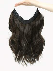 Extensión De Cabello De 12 Pulgadas, Extensiones De Cabello Onduladas Con Clip, Hilo Invisible, Piezas De Cabello Sintético Marrón Oscuro Para Mujer, Uso Diario